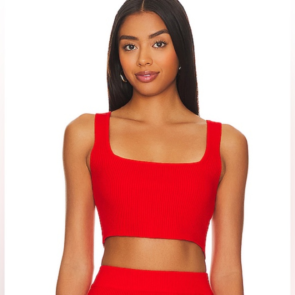 Lita by Ciara True Rib Crop Top in Fiery Red